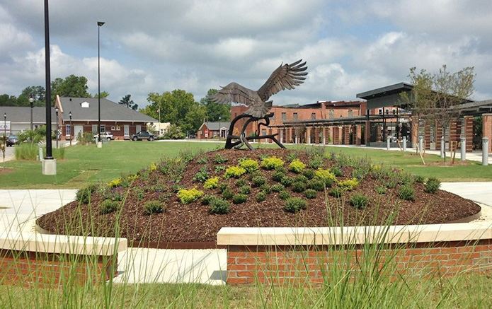 Village Green Eagle Statue on Grass